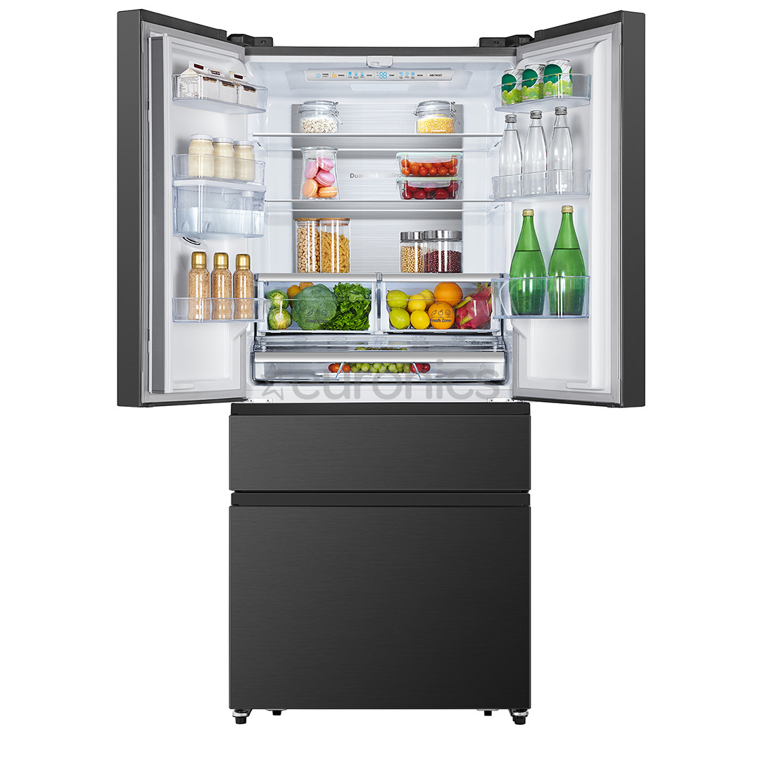 Hisense, NoFrost, 480 L, height 182 cm, black - SBS-Refrigerator