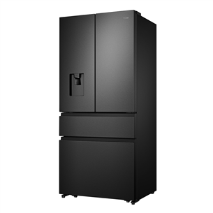 Hisense, NoFrost, 480 L, augstums 182 cm, melna - SBS ledusskapis