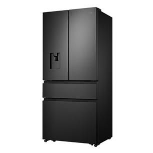 Hisense, NoFrost, 480 L, height 182 cm, black - SBS-Refrigerator