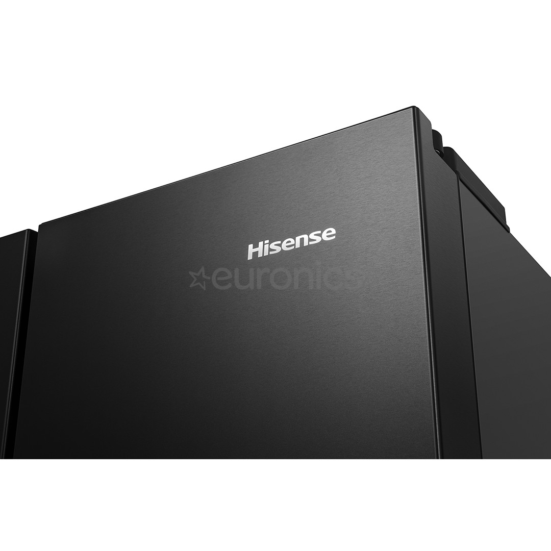 Hisense, NoFrost, 480 L, height 182 cm, black - SBS-Refrigerator