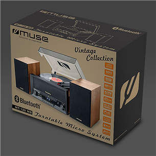 Muse MT-120 MB, CD, USB, Bluetooth, plašu atskaņotājs, melna/brūna - Mūzikas sistēma