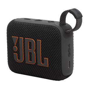 JBL GO 4, melna - Portatīvais bezvadu skaļrunis JBLGO4BLK