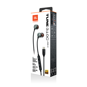 JBL Tune 310C USB-C, in-ear, black - Wired headphones