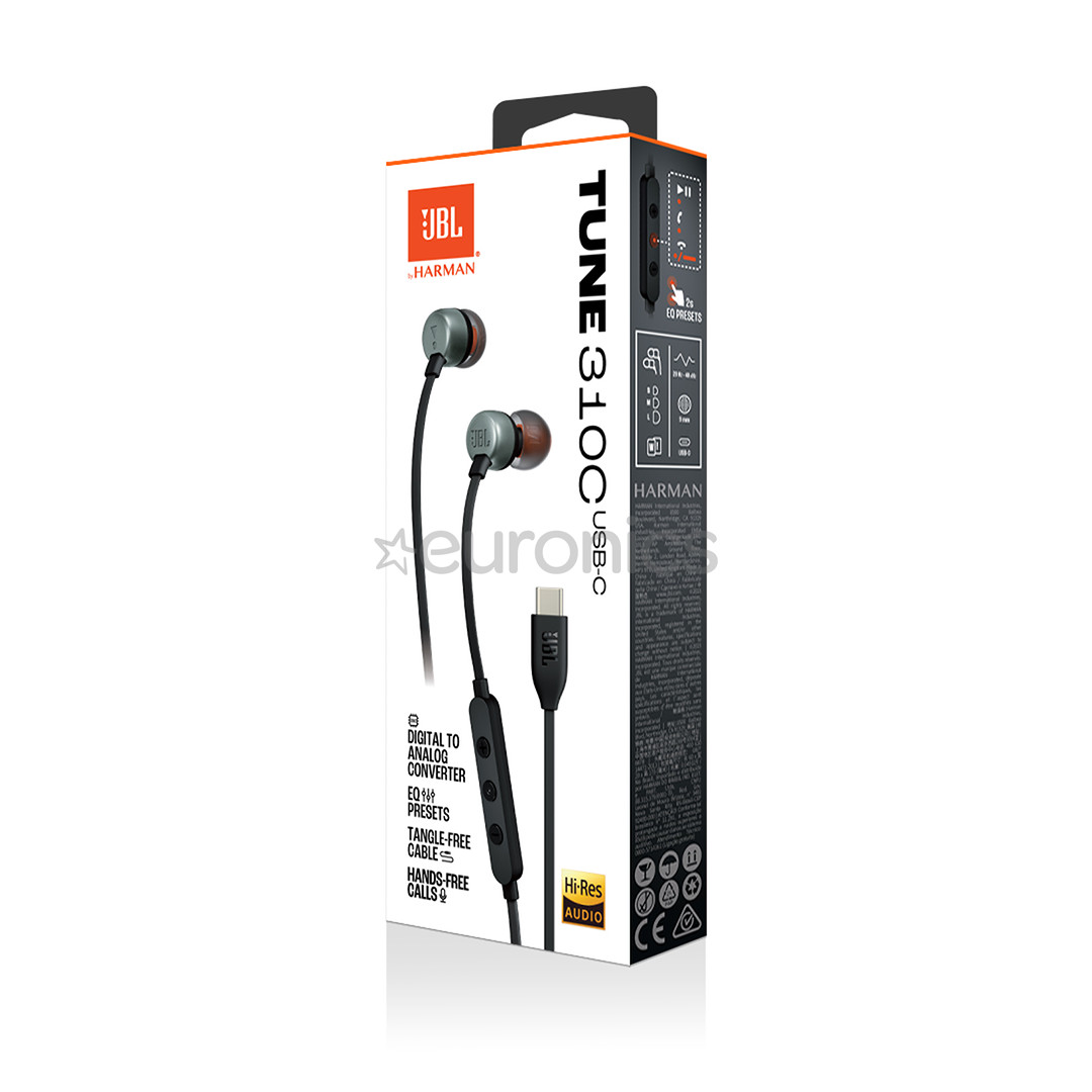 JBL Tune 310C USB-C, melna - Austiņas