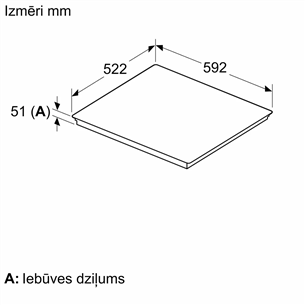 Bosch, Series 6, platums 60 cm, bez rāmja, melna - Iebūvējama indukcijas plīts virsma