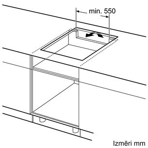 Bosch, Series 6, platums 60 cm, bez rāmja, melna - Iebūvējama indukcijas plīts virsma