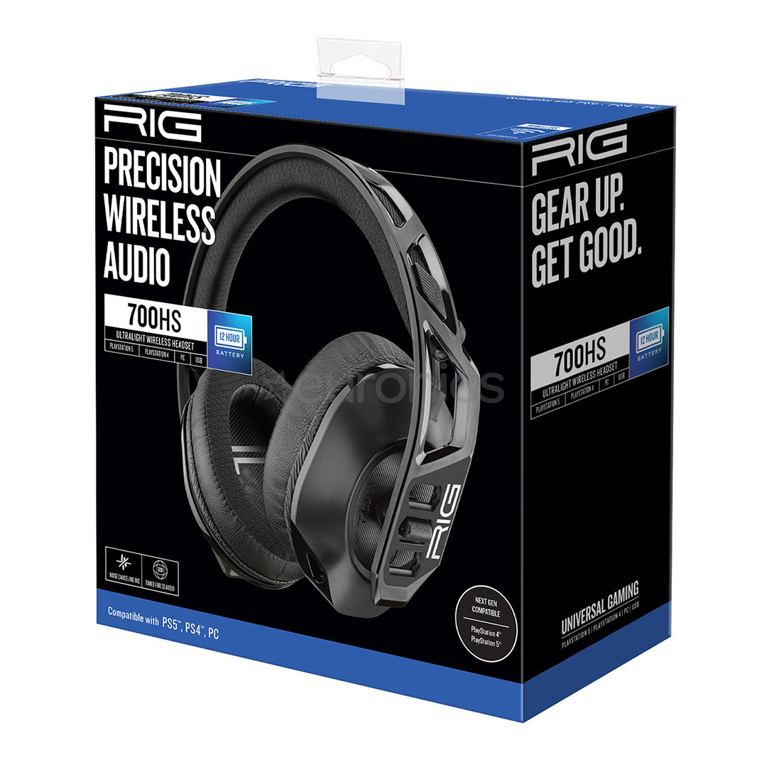 Nacon RIG 700HS, PlayStation, melna - Bezvadu austiņas ar mikrofonu