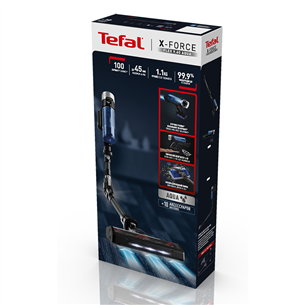Tefal X-Force Flex 9.60 Aqua, черный - Беспроводной пылесос + дополнительный аккумулятор
