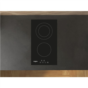 Whirlpool, domino, width 30 cm, black - Built-in ceramic hob