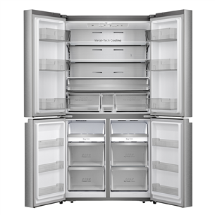 Hisense, Total No Frost, 609 L, height 179 cm, stainless steel - SBS Refrigerator