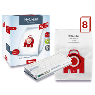 Miele, XL-Pack Hy Clean F/J/M + HEPA AirClean Filter, 8 gab. - Putekļu sūcēja maisiņi 10632910