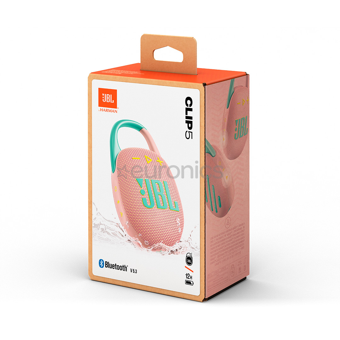JBL Clip 5, pink - Portable Wireless Speaker