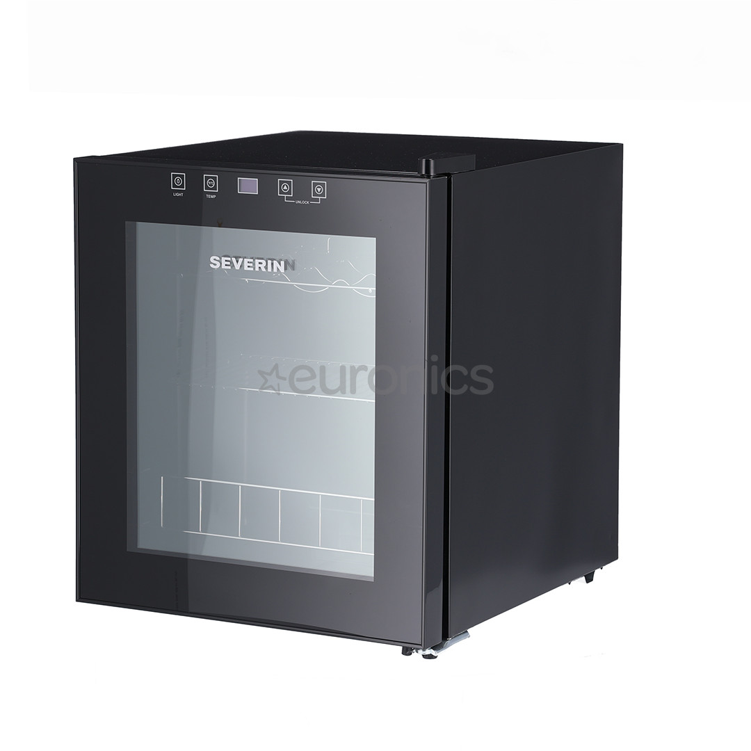 Severin, ietilpība: 15 pudeles, augstums 52 cm, melna - Vīna skapis