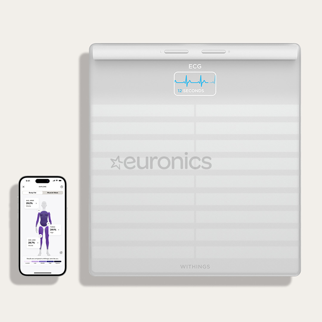 Withings Body Scan, balta - Diagnostiskie elektroniskie svari
