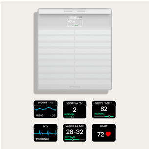 Withings Body Scan, balta - Diagnostiskie elektroniskie svari