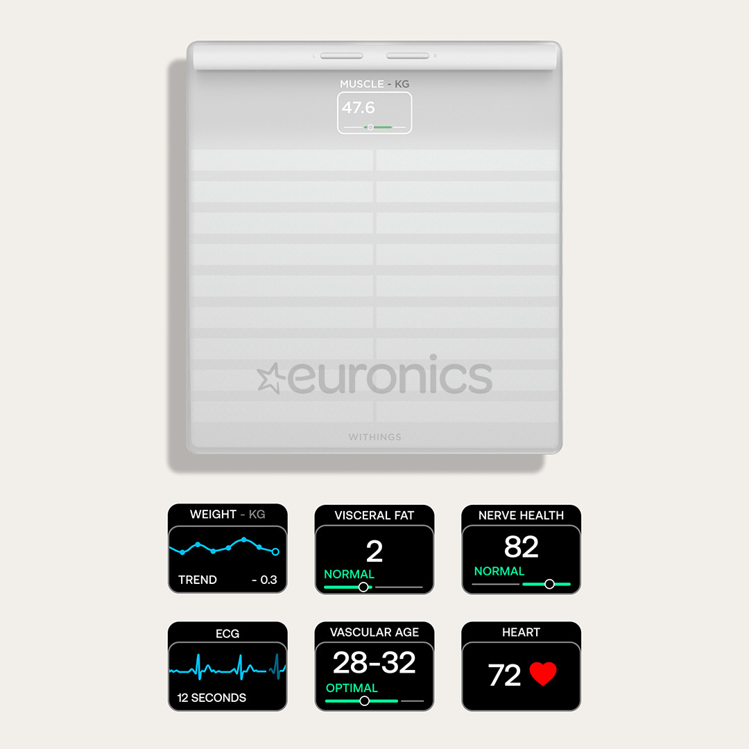 Withings Body Scan, balta - Diagnostiskie elektroniskie svari