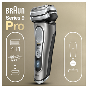 Braun Series 9 Pro, sudraba - Skuveklis