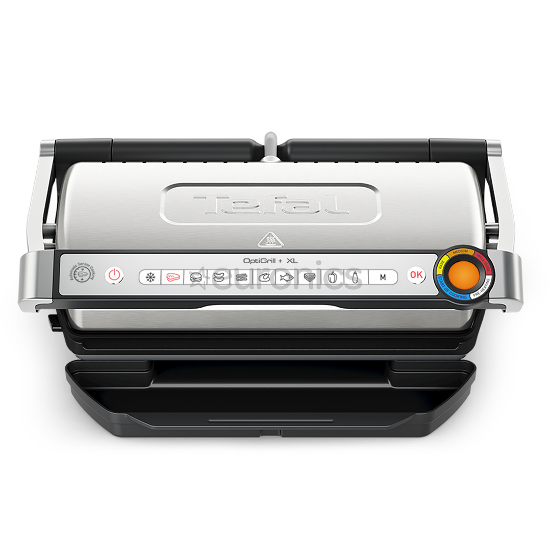 Tefal OptiGrill+ XL, 2000 Вт, нерж. сталь - Электрический гриль