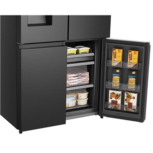 Hisense, Total NoFrost, 584 L, 179 cm, black - SBS Refrigerator