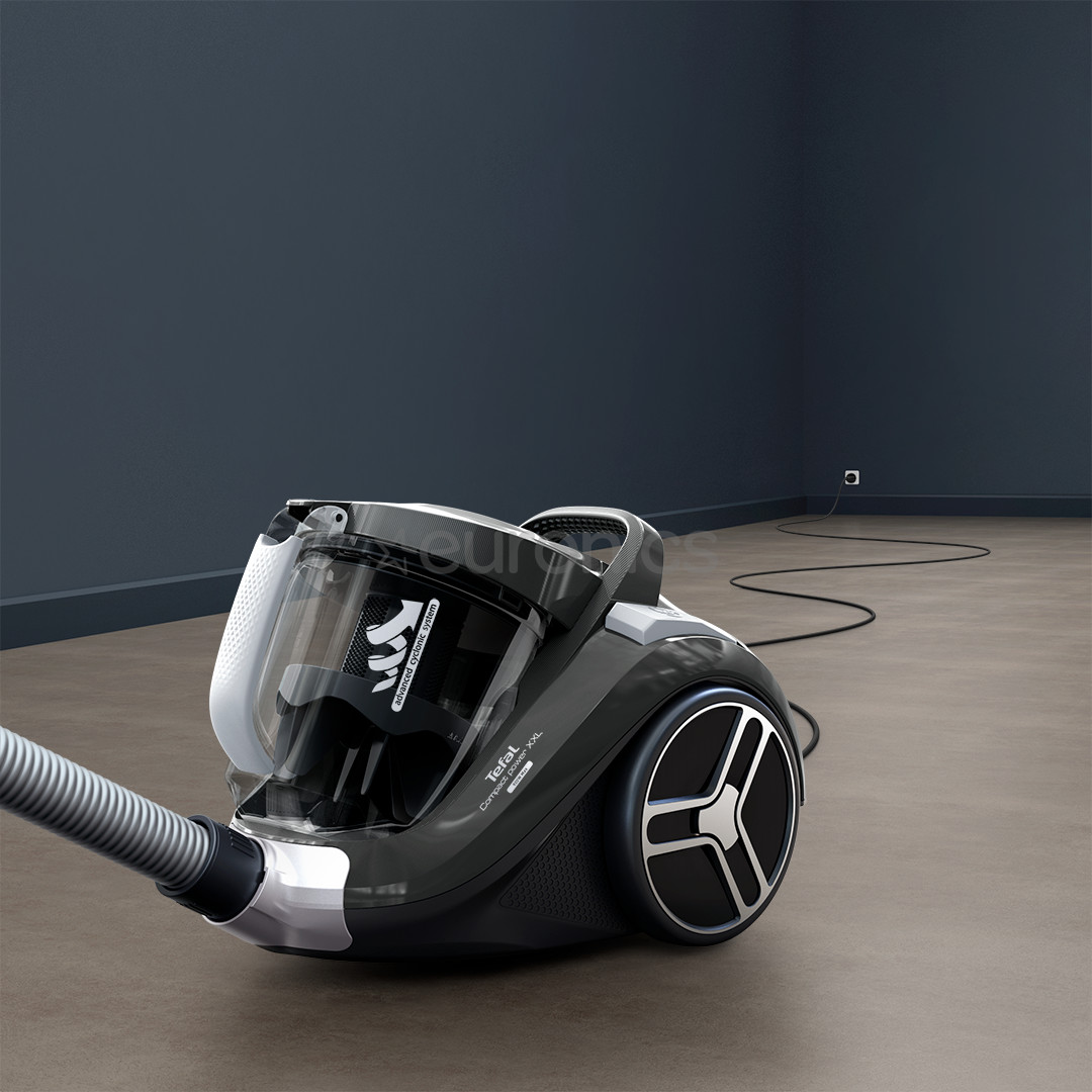 Tefal Compact Power XXL, 900 W, bez maisiņa, pelēka - Putekļu sūcējs