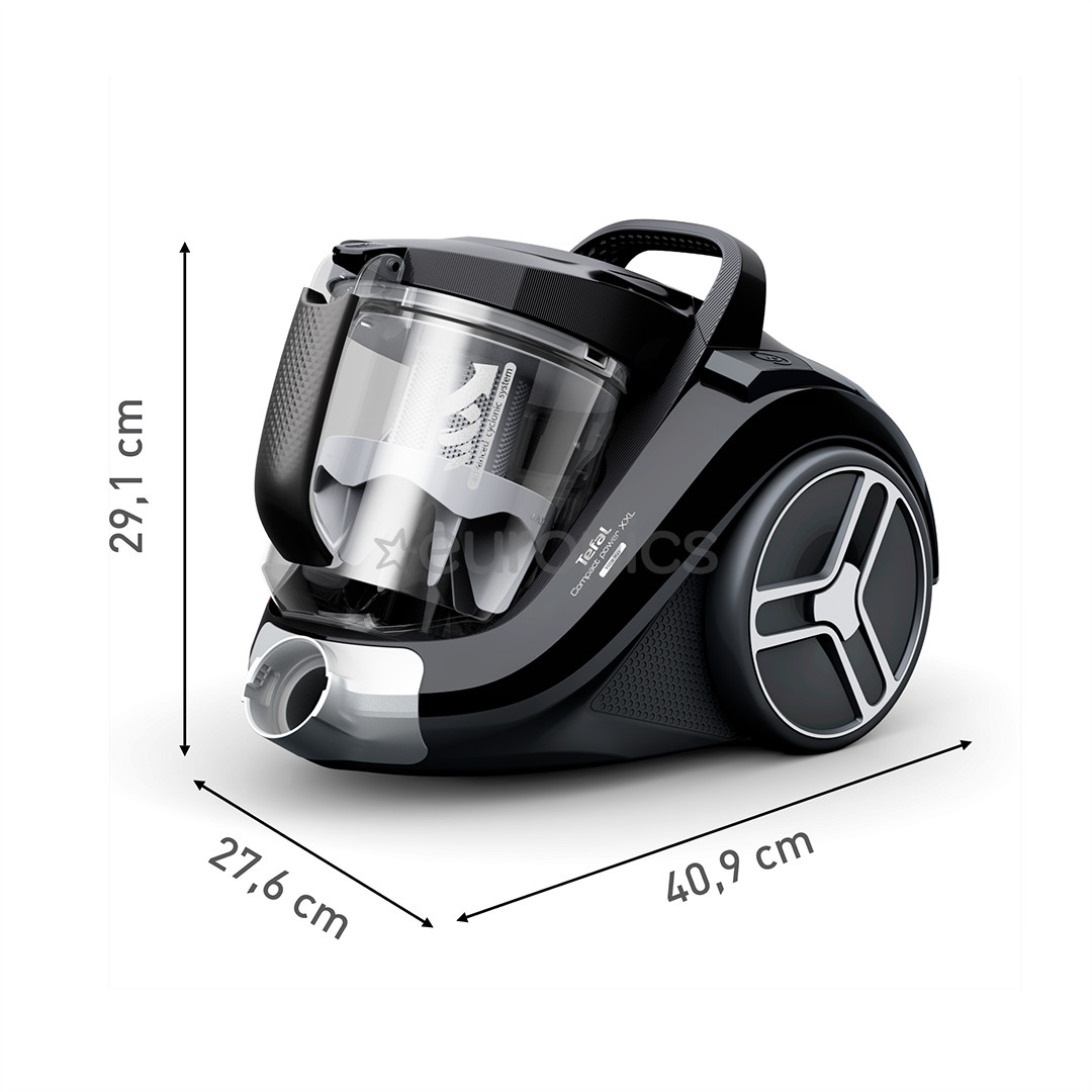Tefal Compact Power XXL, 900 W, bez maisiņa, melna - Putekļu sūcējs