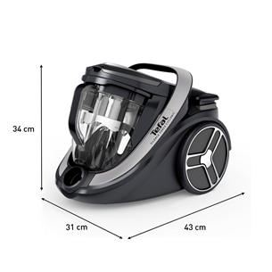 Tefal Silence Force Cyclonic Effitech, 500 W, bagless, black - Vacuum cleaner