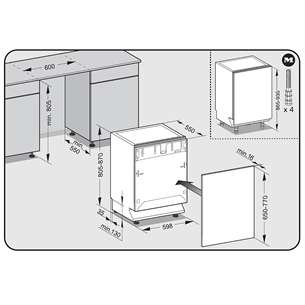 Miele, AutoDos K2O, 14 place settings - Built-in dishwasher