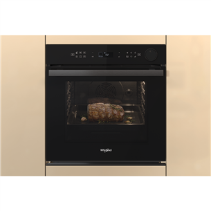 Whirlpool, 73 L, pyrolytic cleaning, black - Built-in oven