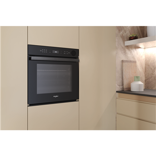 Whirlpool, 73 L, pyrolytic cleaning, black - Built-in oven