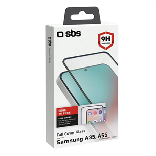 SBS Full Cover Glass Screen Protector, Samsung Galaxy A35/A55 - Ekrāna aizsargs viedtālrunim
