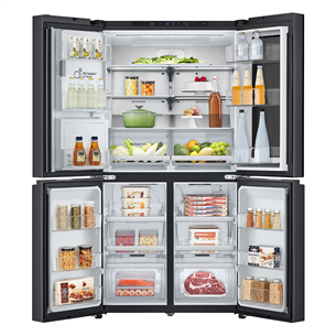 LG, Instaview, 638 L, height 180 cm, black - SBS Refrigerator