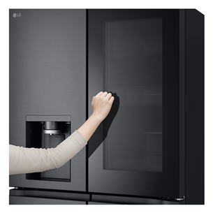 LG, Instaview, 638 L, height 180 cm, black - SBS Refrigerator