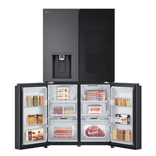 LG, Instaview, 638 L, height 180 cm, black - SBS Refrigerator