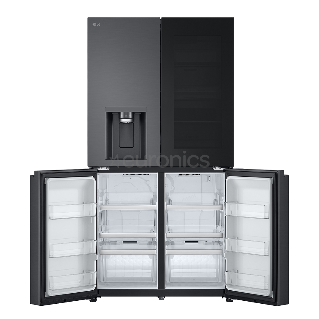 LG, Instaview, 638 L, augstums 180 cm, melna - SBS Ledusskapis