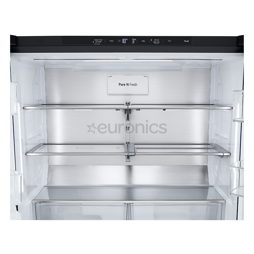 LG, Instaview, 638 L, augstums 180 cm, melna - SBS Ledusskapis
