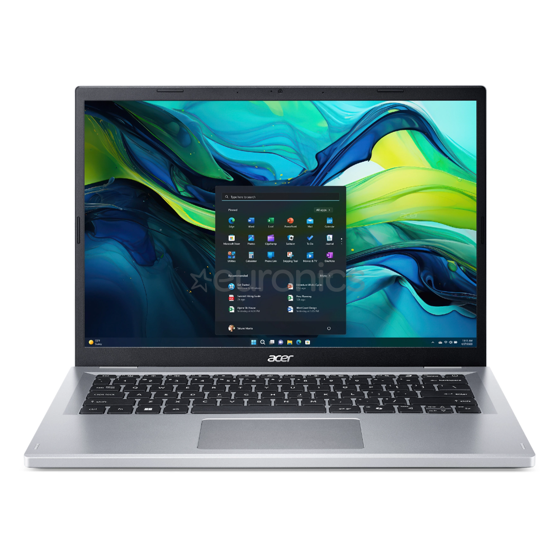 Acer Aspire Go 14, i3, 8 GB, 256 GB, ENG, sudraba - Portatīvais dators