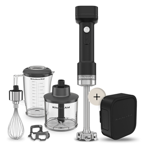 KitchenAid Go, ar akumulatoru, matēta melna - Bezvadu rokas blenderis 5KHBRV75BM