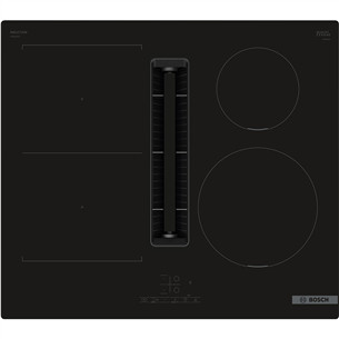 Bosch, Series 4, width 60 cm, frameless, black - Built-in induction hob with cooker hood PVS611B16E
