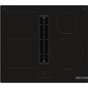 Bosch, Series 4, platums 60 cm, bez rāmja, melna - Iebūvējama indukcijas plīts virsma ar tvaika nosūcēju PVS611B16E