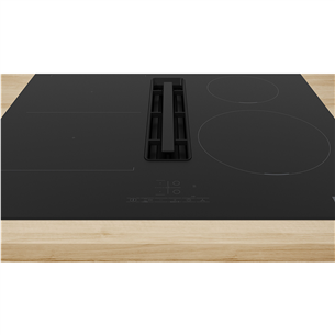 Bosch, Series 4, width 60 cm, frameless, black - Built-in induction hob with cooker hood