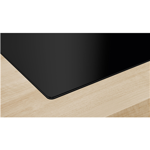 Bosch, Series 4, width 60 cm, frameless, black - Built-in induction hob with cooker hood