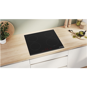 Bosch, Series 6, platums 60 cm, melna - Iebūvējama indukcijas plīts virsma