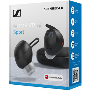 Sennheiser Momentum SPORT True Wireless, melna - Bezvadu austiņas