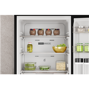 Whirlpool, NoFrost, 335 L, augstums 192 cm, melna - Ledusskapis