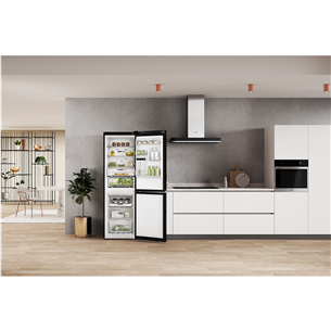 Whirlpool, NoFrost, 335 L, augstums 192 cm, melna - Ledusskapis