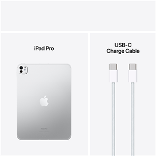 Apple iPad Pro 11”, M4 (2024), 512 GB, glossy, WiFi + 5G, silver - Tablet