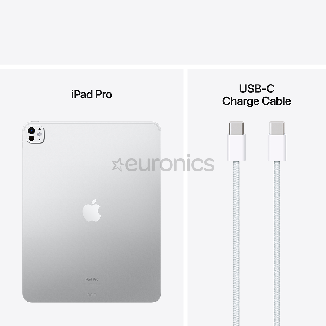 Apple iPad Pro 13”, M4 (2024), 512 GB, glancēts, WiFi, sudraba - Planšetdators