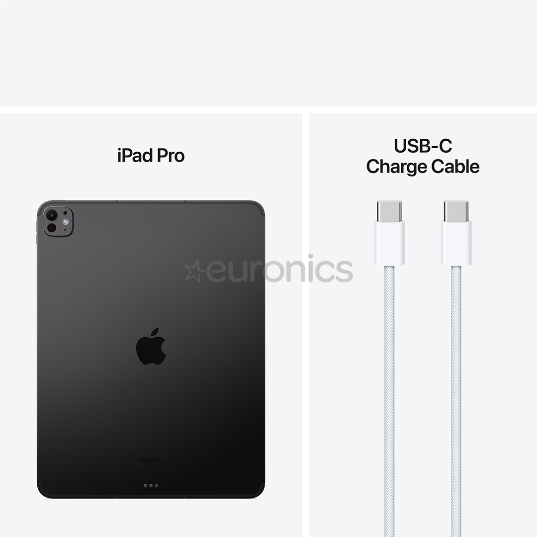 Apple iPad Pro 13”, M4 (2024), 512 GB, glancēts, WiFi + 5G,  melna - Planšetdators