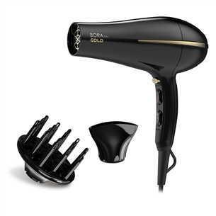 GA.MA Bora Gold Ion, 2200 W, melna - Matu fēns GH0825