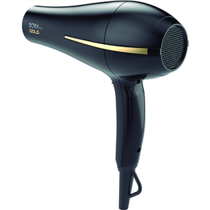 GA.MA Bora Gold Ion, 2200 W, melna - Matu fēns
